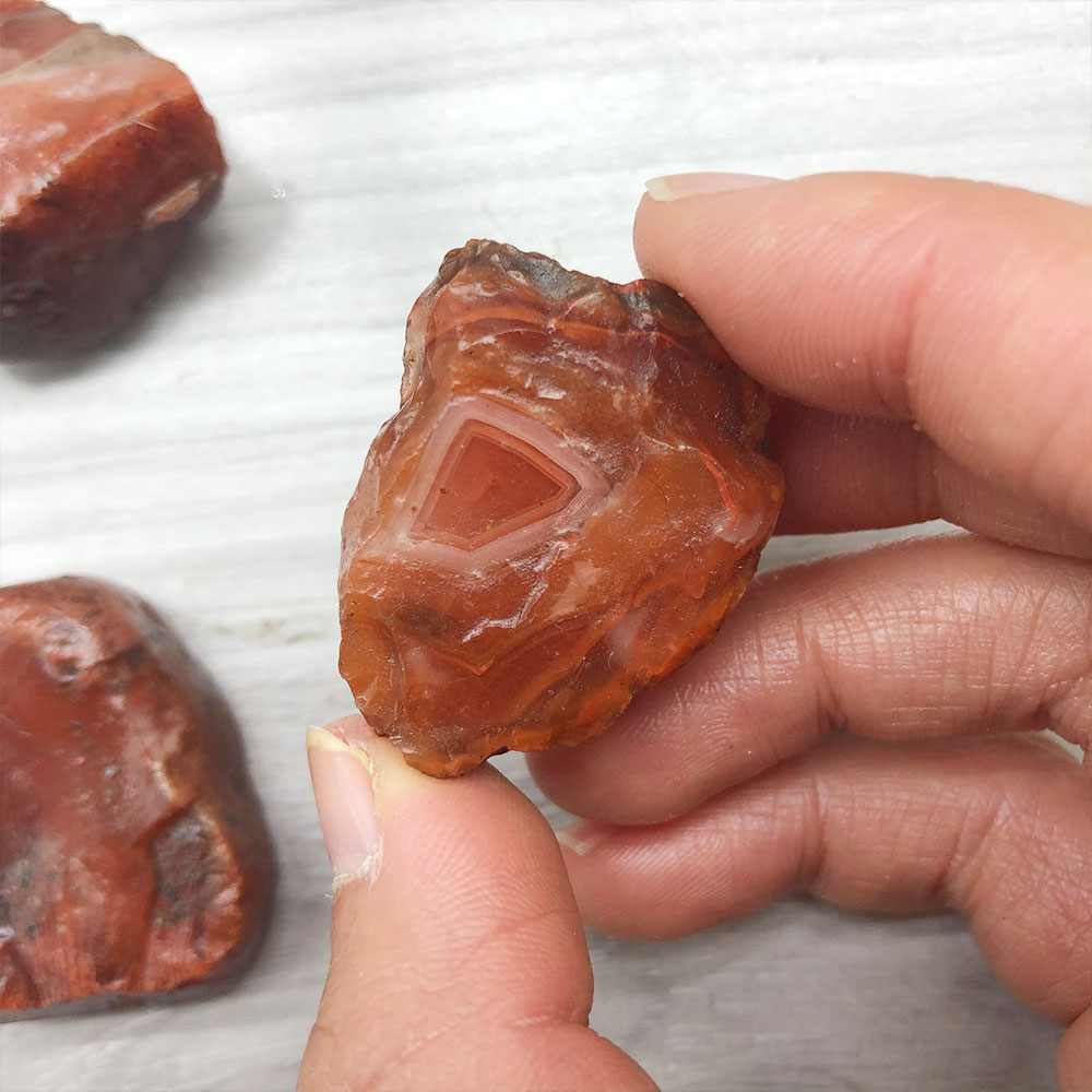 Marine Aquarium Aquascape - 1pc Random Rough Raw Carnelian Red