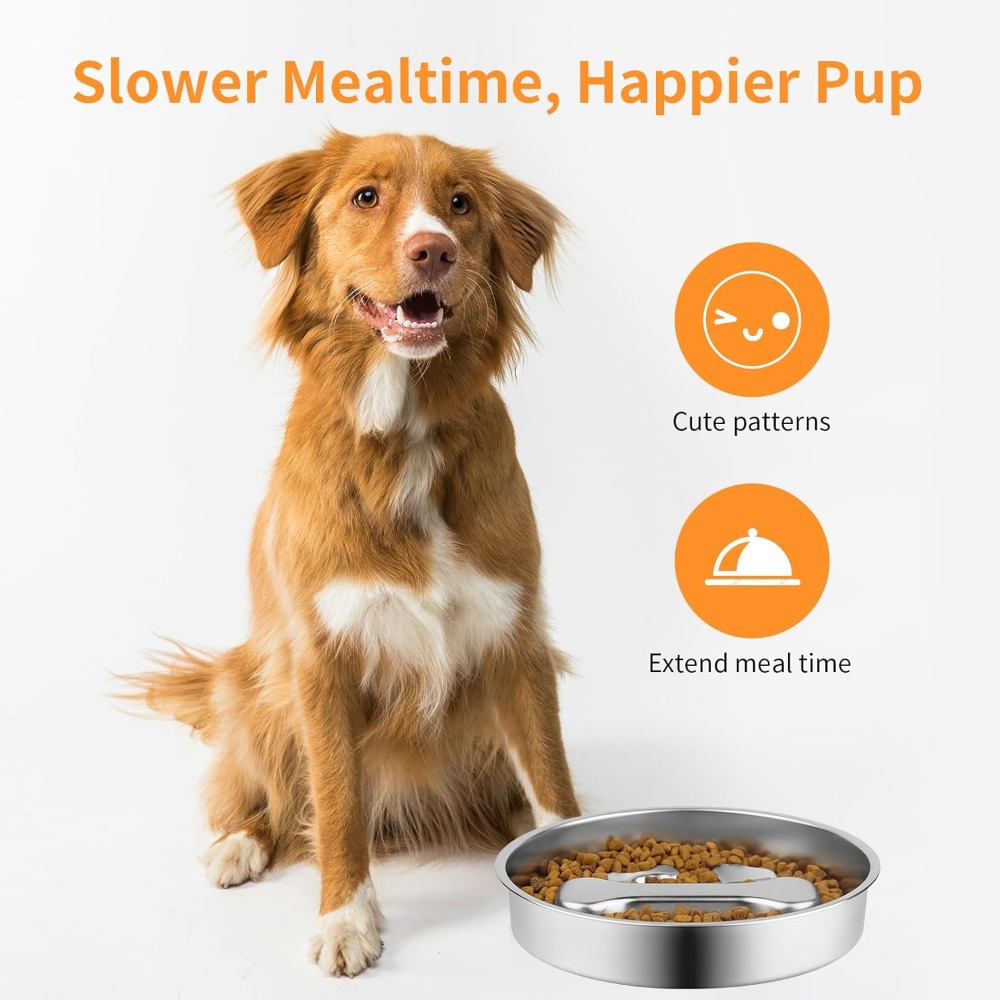 Slow Feeder Dog Bowl Stainless - Royal Canin Food Medium recension och pris
